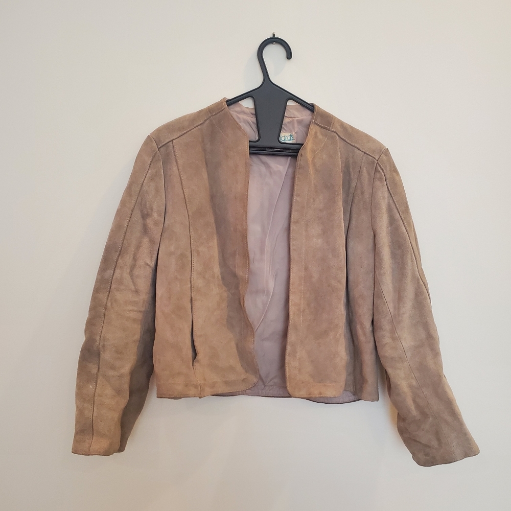 Vintage 80s Gray Suede Jacket